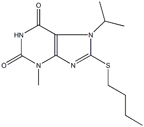 8-(butylsulfanyl)-7-isopropyl-3-methyl-3,7-dihydro-1H-purine-2,6-dione Structure