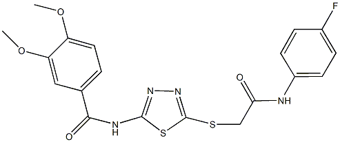 N-(5-{[2-(4-fluoroanilino)-2-oxoethyl]sulfanyl}-1,3,4-thiadiazol-2-yl)-3,4-dimethoxybenzamide Structure