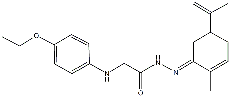 2-(4-ethoxyanilino)-N'-(5-isopropenyl-2-methyl-2-cyclohexen-1-ylidene)acetohydrazide Structure