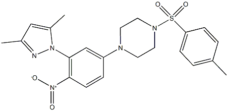 1-{3-(3,5-dimethyl-1H-pyrazol-1-yl)-4-nitrophenyl}-4-[(4-methylphenyl)sulfonyl]piperazine Structure