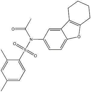 N-acetyl-2,4-dimethyl-N-(6,7,8,9-tetrahydrodibenzo[b,d]furan-2-yl)benzenesulfonamide 구조식 이미지