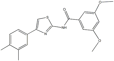 N-[4-(3,4-dimethylphenyl)-1,3-thiazol-2-yl]-3,5-dimethoxybenzamide 구조식 이미지