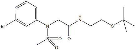2-[3-bromo(methylsulfonyl)anilino]-N-[2-(tert-butylsulfanyl)ethyl]acetamide 구조식 이미지