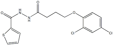 N'-[4-(2,4-dichlorophenoxy)butanoyl]thiophene-2-carbohydrazide 구조식 이미지