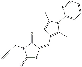 5-[(2,5-dimethyl-1-pyridin-2-yl-1H-pyrrol-3-yl)methylene]-3-prop-2-ynyl-1,3-thiazolidine-2,4-dione 구조식 이미지
