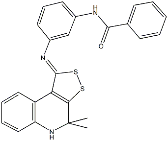 N-{3-[(4,4-dimethyl-4,5-dihydro-1H-[1,2]dithiolo[3,4-c]quinolin-1-ylidene)amino]phenyl}benzamide 구조식 이미지