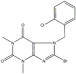 8-bromo-7-(2-chlorobenzyl)-1,3-dimethyl-3,7-dihydro-1H-purine-2,6-dione Structure