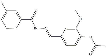 4-[2-(3-iodobenzoyl)carbohydrazonoyl]-2-methoxyphenyl acetate 구조식 이미지