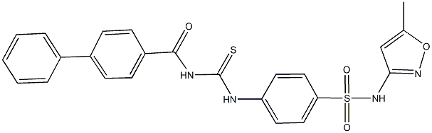 4-({[([1,1'-biphenyl]-4-ylcarbonyl)amino]carbothioyl}amino)-N-(5-methyl-3-isoxazolyl)benzenesulfonamide Structure