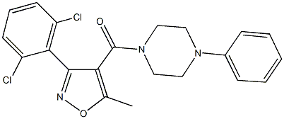 1-{[3-(2,6-dichlorophenyl)-5-methyl-4-isoxazolyl]carbonyl}-4-phenylpiperazine 구조식 이미지