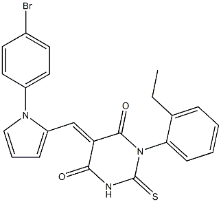 5-{[1-(4-bromophenyl)-1H-pyrrol-2-yl]methylene}-1-(2-ethylphenyl)-2-thioxodihydro-4,6(1H,5H)-pyrimidinedione 구조식 이미지