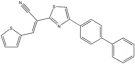 2-(4-[1,1'-biphenyl]-4-yl-1,3-thiazol-2-yl)-3-(2-thienyl)acrylonitrile Structure
