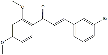 3-(3-bromophenyl)-1-(2,4-dimethoxyphenyl)-2-propen-1-one 구조식 이미지