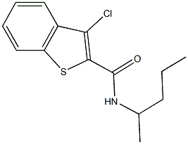 3-chloro-N-(1-methylbutyl)-1-benzothiophene-2-carboxamide Structure