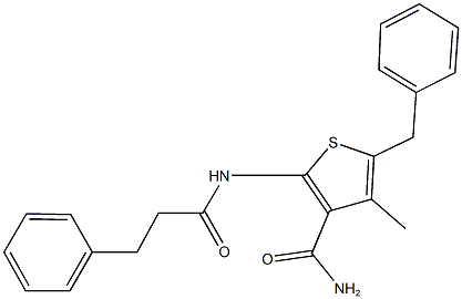 5-benzyl-4-methyl-2-[(3-phenylpropanoyl)amino]-3-thiophenecarboxamide 구조식 이미지