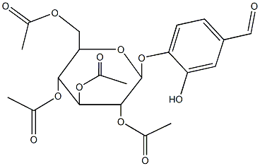 3,5-bis(acetyloxy)-2-[(acetyloxy)methyl]-6-(4-formyl-2-hydroxyphenoxy)tetrahydro-2H-pyran-4-yl acetate 구조식 이미지