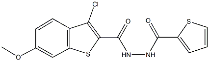 3-chloro-6-methoxy-N'-(thien-2-ylcarbonyl)-1-benzothiophene-2-carbohydrazide Structure