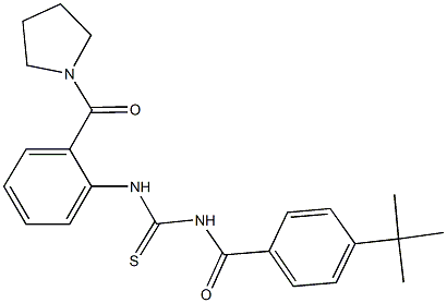 N-(4-tert-butylbenzoyl)-N'-[2-(1-pyrrolidinylcarbonyl)phenyl]thiourea Structure