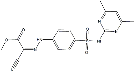 methyl cyano[(4-{[(4,6-dimethylpyrimidin-2-yl)amino]sulfonyl}phenyl)hydrazono]acetate 구조식 이미지