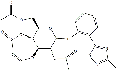 3,5-bis(acetyloxy)-2-[(acetyloxy)methyl]-6-[2-(3-methyl-1,2,4-oxadiazol-5-yl)phenoxy]tetrahydro-2H-pyran-4-yl acetate Structure