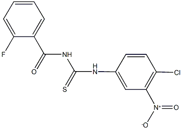 N-{4-chloro-3-nitrophenyl}-N'-(2-fluorobenzoyl)thiourea 구조식 이미지