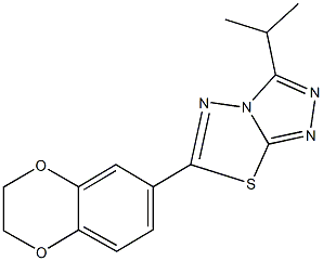 6-(2,3-dihydro-1,4-benzodioxin-6-yl)-3-isopropyl[1,2,4]triazolo[3,4-b][1,3,4]thiadiazole Structure