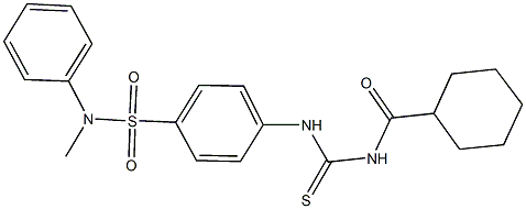 4-({[(cyclohexylcarbonyl)amino]carbothioyl}amino)-N-methyl-N-phenylbenzenesulfonamide Structure