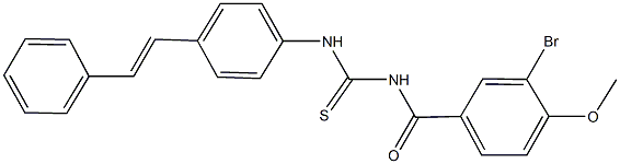 N-(3-bromo-4-methoxybenzoyl)-N'-[4-(2-phenylvinyl)phenyl]thiourea 구조식 이미지