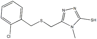 5-{[(2-chlorobenzyl)sulfanyl]methyl}-4-methyl-4H-1,2,4-triazole-3-thiol 구조식 이미지