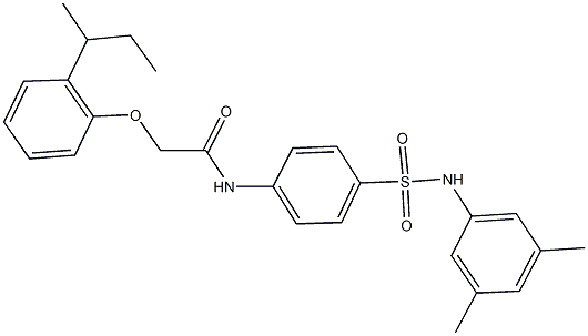 2-(2-sec-butylphenoxy)-N-{4-[(3,5-dimethylanilino)sulfonyl]phenyl}acetamide 구조식 이미지