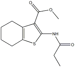 methyl 2-(propanoylamino)-4,5,6,7-tetrahydro-1-benzothiophene-3-carboxylate 구조식 이미지