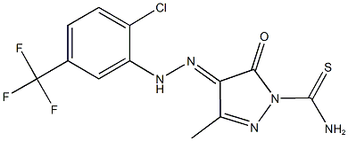 4-{[2-chloro-5-(trifluoromethyl)phenyl]hydrazono}-3-methyl-5-oxo-4,5-dihydro-1H-pyrazole-1-carbothioamide Structure