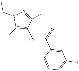 N-(1-ethyl-3,5-dimethyl-1H-pyrazol-4-yl)-3-iodobenzamide 구조식 이미지