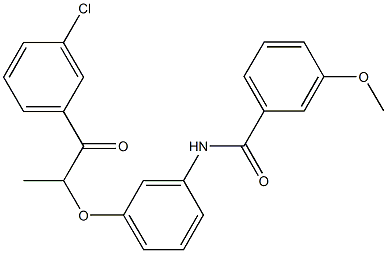 N-{3-[2-(3-chlorophenyl)-1-methyl-2-oxoethoxy]phenyl}-3-methoxybenzamide 구조식 이미지