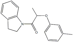 2-(2,3-dihydro-1H-indol-1-yl)-1-methyl-2-oxoethyl 3-methylphenyl ether Structure