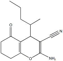 2-amino-4-(1-methylbutyl)-5-oxo-5,6,7,8-tetrahydro-4H-chromene-3-carbonitrile Structure