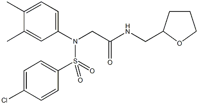 2-{[(4-chlorophenyl)sulfonyl]-3,4-dimethylanilino}-N-(tetrahydro-2-furanylmethyl)acetamide Structure