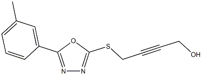 4-{[5-(3-methylphenyl)-1,3,4-oxadiazol-2-yl]sulfanyl}-2-butyn-1-ol Structure