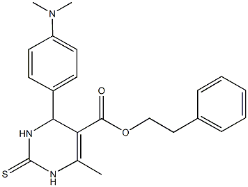 2-phenylethyl 4-[4-(dimethylamino)phenyl]-6-methyl-2-thioxo-1,2,3,4-tetrahydro-5-pyrimidinecarboxylate 구조식 이미지