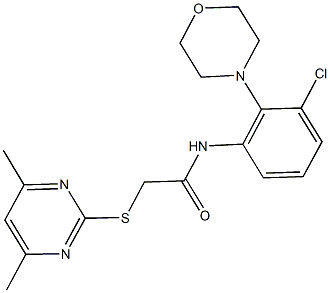 N-[3-chloro-2-(4-morpholinyl)phenyl]-2-[(4,6-dimethyl-2-pyrimidinyl)sulfanyl]acetamide 구조식 이미지