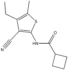 N-(3-cyano-4-ethyl-5-methyl-2-thienyl)cyclobutanecarboxamide 구조식 이미지