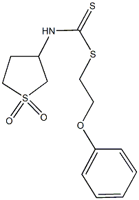 2-phenoxyethyl 1,1-dioxidotetrahydro-3-thienyldithiocarbamate Structure
