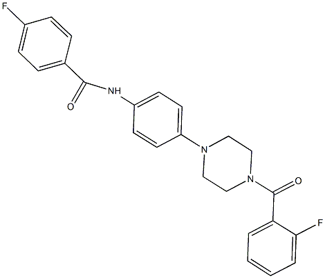 4-fluoro-N-{4-[4-(2-fluorobenzoyl)-1-piperazinyl]phenyl}benzamide 구조식 이미지