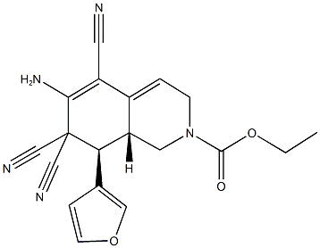 ethyl 6-amino-5,7,7-tricyano-8-(3-furyl)-3,7,8,8a-tetrahydro-2(1H)-isoquinolinecarboxylate 구조식 이미지