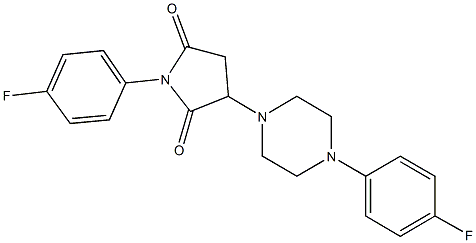 1-(4-fluorophenyl)-3-[4-(4-fluorophenyl)-1-piperazinyl]-2,5-pyrrolidinedione 구조식 이미지