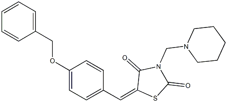 5-[4-(benzyloxy)benzylidene]-3-(1-piperidinylmethyl)-1,3-thiazolidine-2,4-dione 구조식 이미지