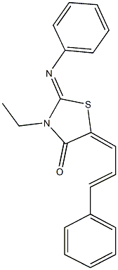 3-ethyl-2-(phenylimino)-5-(3-phenyl-2-propenylidene)-1,3-thiazolidin-4-one Structure