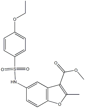 methyl 5-{[(4-ethoxyphenyl)sulfonyl]amino}-2-methyl-1-benzofuran-3-carboxylate 구조식 이미지