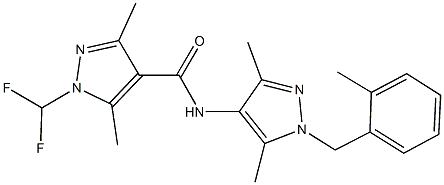 1-(difluoromethyl)-N-[3,5-dimethyl-1-(2-methylbenzyl)-1H-pyrazol-4-yl]-3,5-dimethyl-1H-pyrazole-4-carboxamide Structure