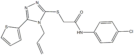 2-{[4-allyl-5-(2-thienyl)-4H-1,2,4-triazol-3-yl]sulfanyl}-N-(4-chlorophenyl)acetamide 구조식 이미지